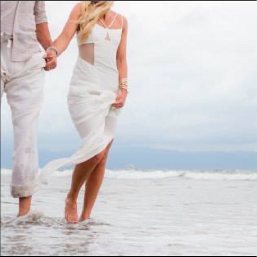 BCBGENERATION Sheer Maxi Formal Dress